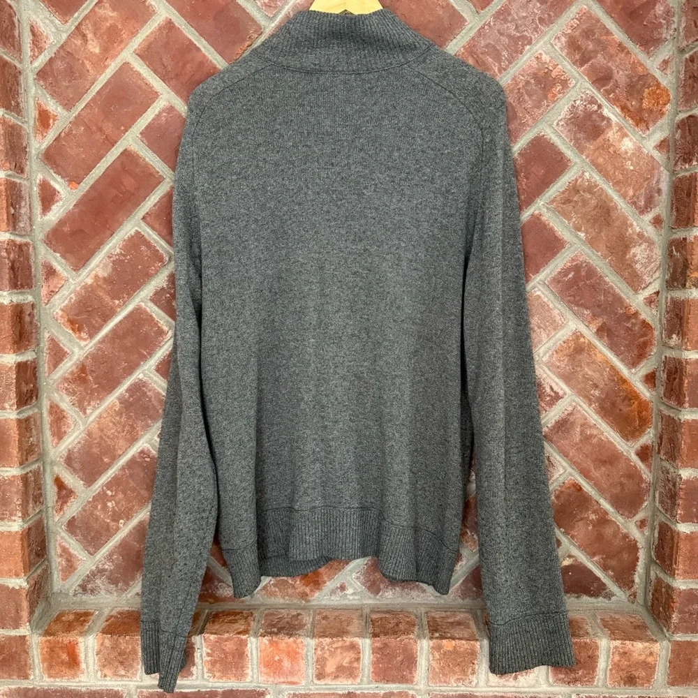 Banana Republic Wool Cashmere Full Zip Sweater Mens Size Large Gray Rabbit Hair‎